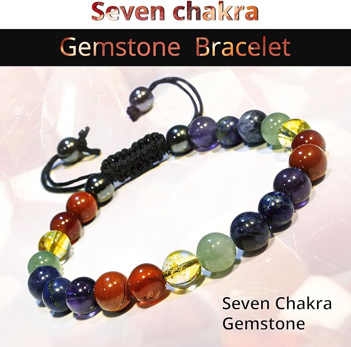 Energy Protection Crystal Handmade Adjustable Bead Bracelet Perfect for Men, Women’s Gift - Gemstone Healing Stretch Bracelet Pulsera Para Hombre Mujer Stocking Stuffer