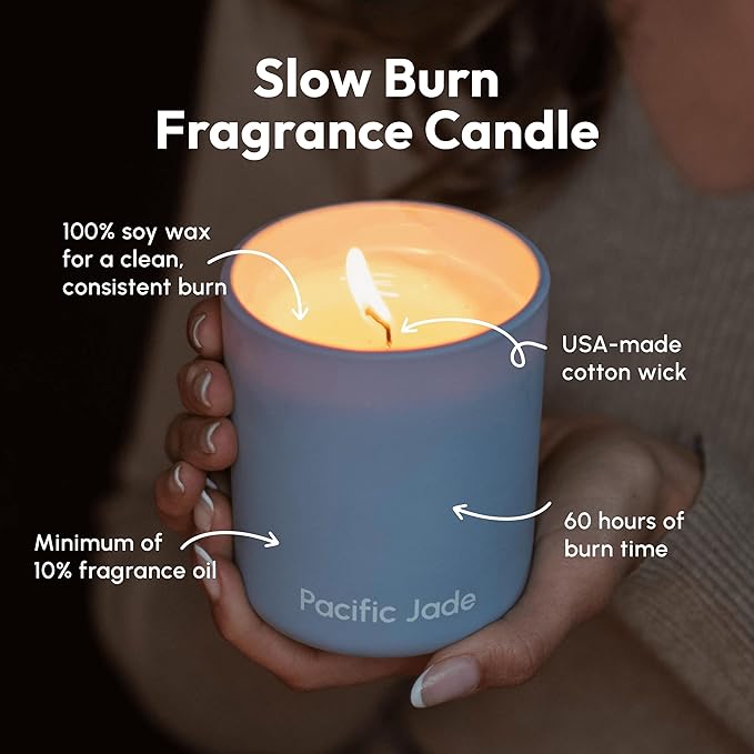 Hand Poured 100% Natural Soy Candle 11oz - Luxury Fragrance in Matte Glass for Home or Gift - Premium Cotton Wick for 60 Hours Burn Time - Woman-Founded Brand (Lavender Cove)