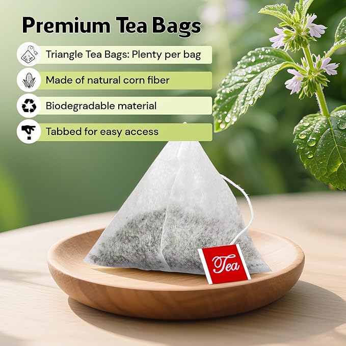 Lemon Balm Tea, Natural Lemon Balm Herbal Tea Bags for Calming and Digestion Support Caffeine-free - (100 Count (Pack of 1)