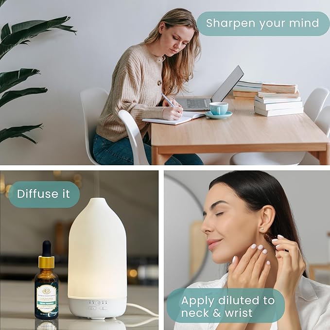 Essential Oil Blend for Focus & Clarity by Enhanced Essentials |100% Pure, Slow-Distilled Aromatherapy for Concentration, Study, Work & Mental Sharpness – 1 fl oz (30 ml)