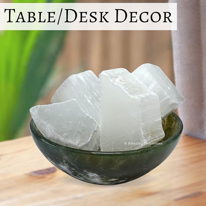 Amazing Gemstone 2 Pieces Selenite Raw Crystals and Healing Stones, Natural Rocks for Tumbling and DIY Raw Stones and Crystals