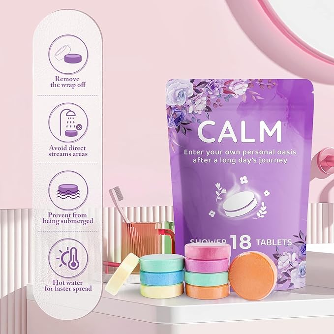 DeckTheHalls 36 Pack Shower Steamers - Mother's Day, Birthday Presents - Shower Bombs with Lavender Mint Rose Coco Ocean Grapefruit Natural Fragrance, Self Care & Relaxation Presents for Women and Men