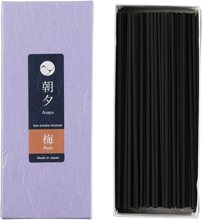 Asayu Japan Incense Sticks with Low Smoke for Morning or Evening Meditation, Relax or Yoga, Made in Japan 40gr - Plum Blossom