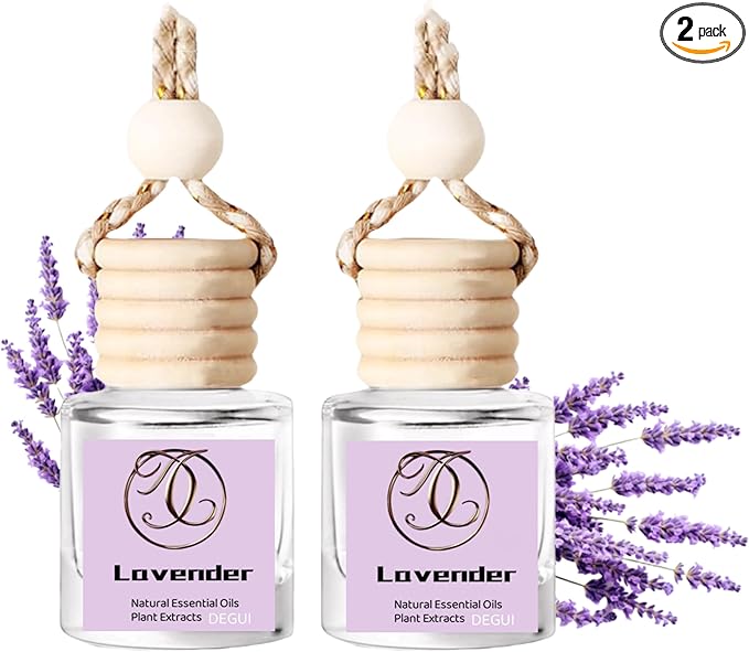 2Pack Lavender Scented Automotive Air Freshener Set, Car Accessories Decoration Hanging Scented Car Diffuser for Men Women Best Gifts