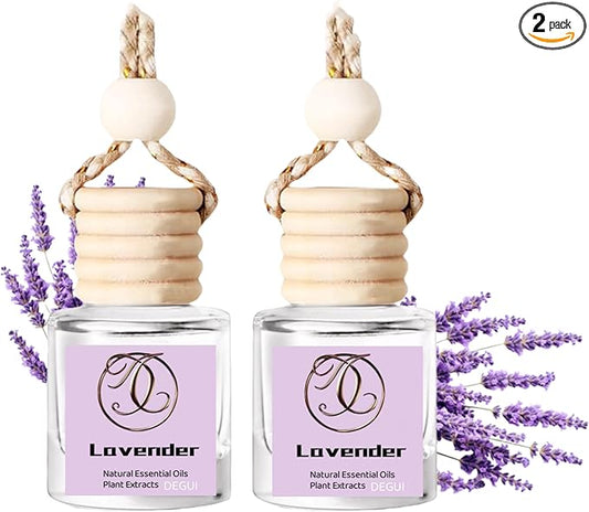 2Pack Lavender Scented Automotive Air Freshener Set, Car Accessories Decoration Hanging Scented Car Diffuser for Men Women Best Gifts