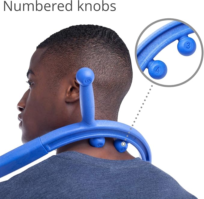 Body Back Buddy Elite - Improved Design- Versatile Handheld Massage Stick for Full Body Muscle Pain Relief - Professional Grade Trigger Point Massage Cane (Blue Elite 2.1)