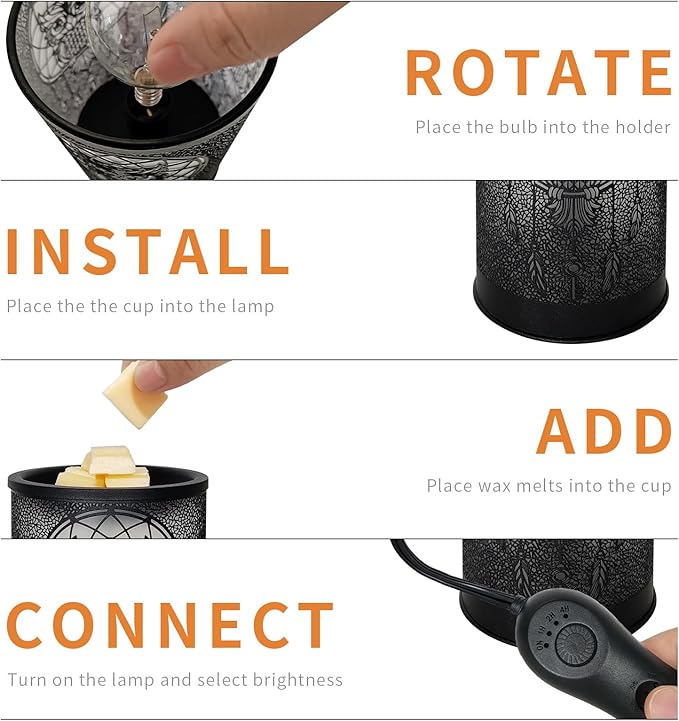 LIFFY Wax Melt Warmer for Scented Wax, Owl Scented Melter, Candle Burner, Fragrance Warmer LED Light, Smokeless Melting, Aromatherapy Essential Oil Diffuser & Night Light