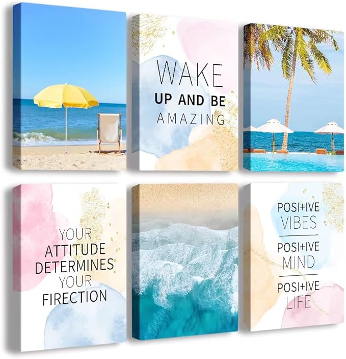 Inspirational Quotes Motto Wall Art，Motivational Office Wall Art Decoration Painting, Suitable for Library, School, Gym,Office， Living Room,Home Deco,Tabletop/Hanging,| 6-pack（29 x 38 cm ） Framed 5