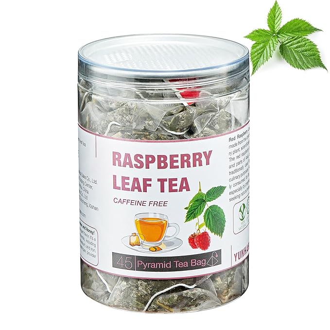 45 Red Raspberry Leaf Tea Bags| Pure Leaf Raspberry Tea Bags| Herbal Healthy Cycle Tea for Women| Non-GMO - Caffeine-free