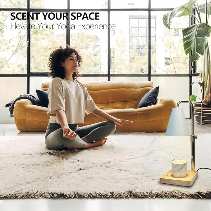 Candle Warmer Lamp with Timer Electric Wax Warmer for Scented Wax Melt Warmer Melter for Jar Candles Touch and Remote Control Dimmable Adjustable Height Gifts for Women 2 Bulbs,White Metal