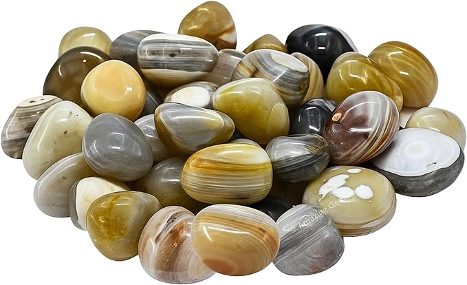 Amazing Gemstone Lace Agate Crystals & Healing Stones Tumbled - 1 oz Lace Agate Stone, Natural Healing Stones for Energy Balance, Stress Relief - Premium Polished Gems Rocks for Meditation & Wellness