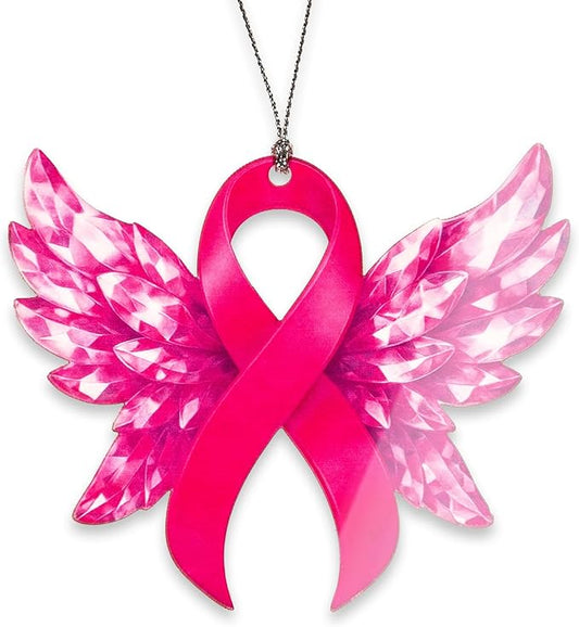 Breast Cancer Awareness Ornament – Pink Ribbon Gifts | Survivor Ornament + Memorial Keepsake – Breast Cancer Christmas Ornament 2025 – Christmas Ornament 2025