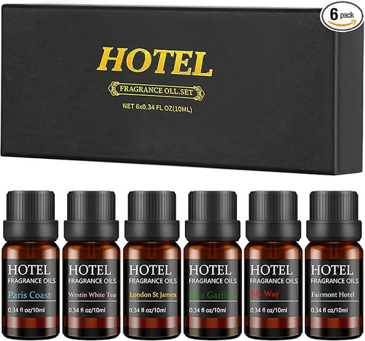 Hotel Collection Luxury Diffuser Oils Set for Diffusers, Fragrance, Scents for Candle Making, Soap (6 * 10ML Set01)