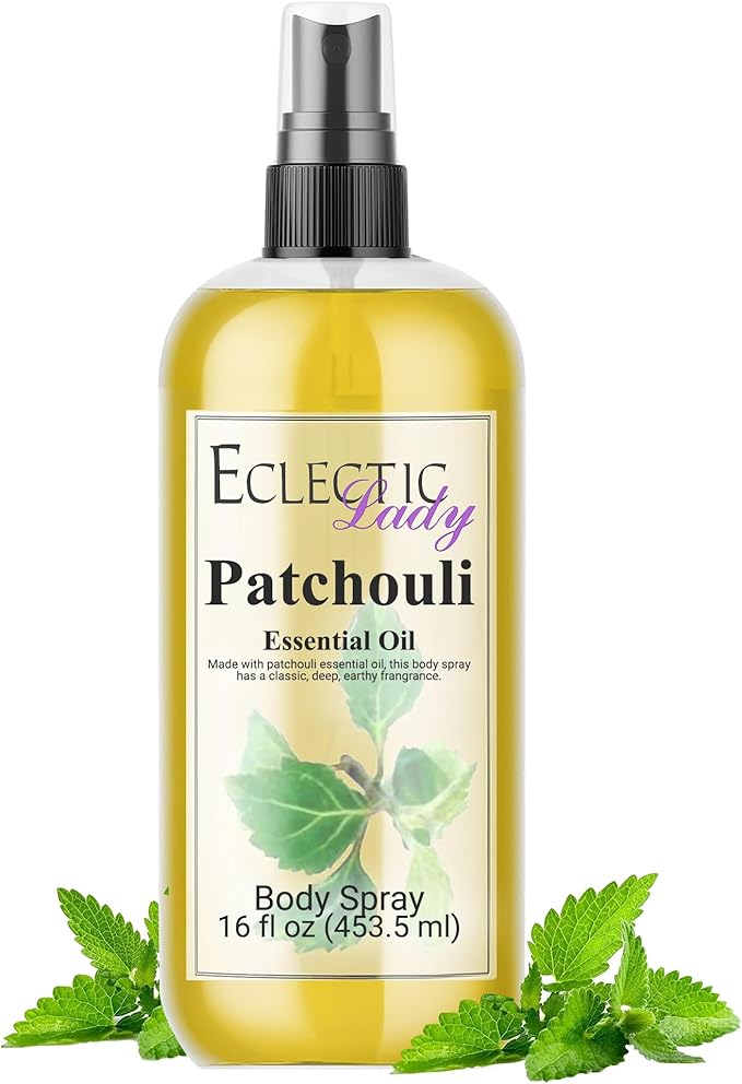 Eclectic Lady Body Spray Women, 16 Oz Patchouli Body Mist with Long-Lasting Fragrance, Earthy & Clean Scent Reminiscent of the 1960s & 70s, Light, Subtle Perfume with Wood Notes, 100% Paraben Free