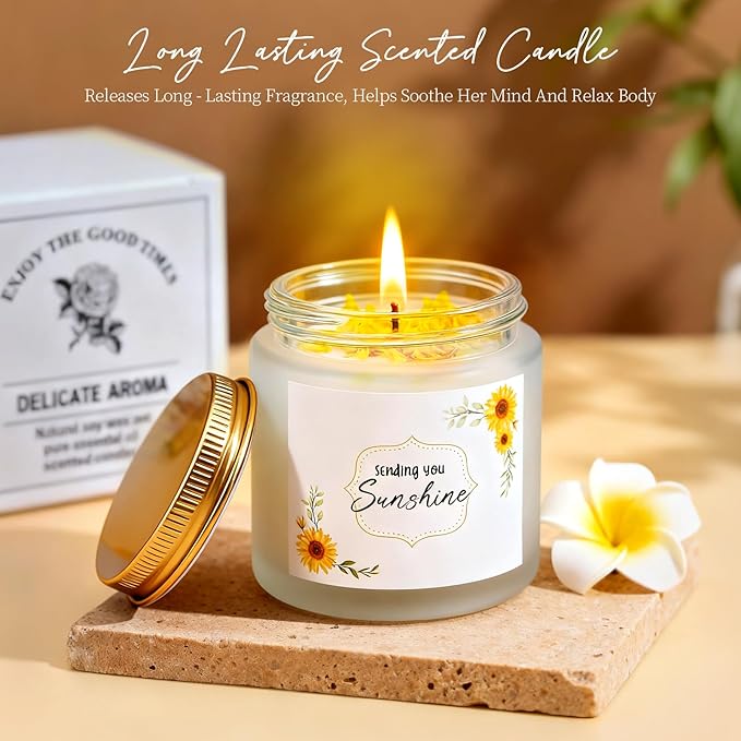 Golray Sunshine Gift Baskets for Women, Unique Birthday Gifts for Women, Self Care Spa Gifts for Her Best Friends Bestie Sister Mom Female,Get Well Soon Thinking of You Care Package