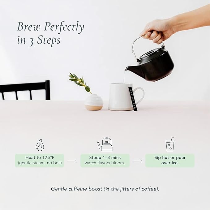 Art of Tea | Organic White Coconut Crème | 12 Count Eco Friendly Sampler Box Assortment | Premium Caffeinated Organic White Tea Variety | Biodegradable Sachets