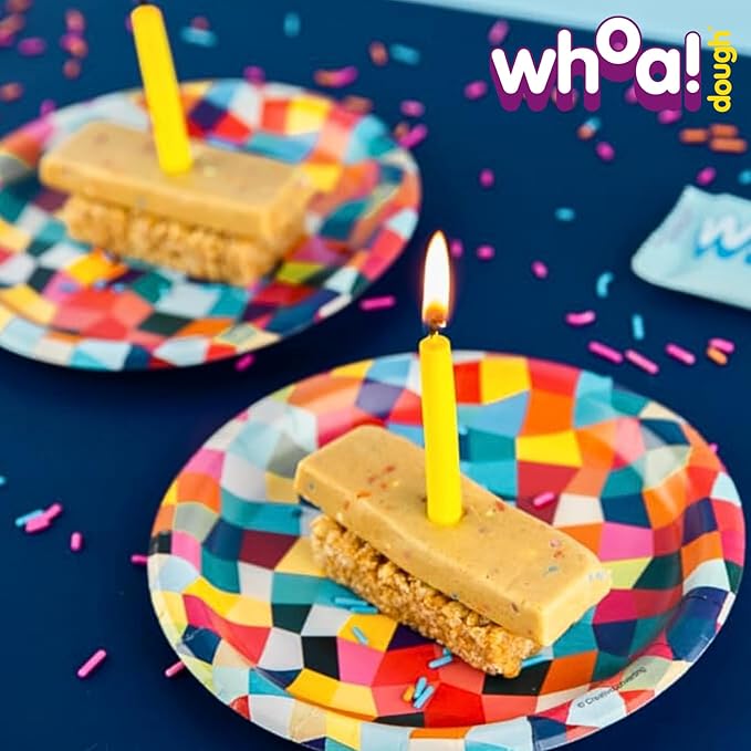 Whoa Dough Edible Cookie Dough Bars- Certified Non-GMO, Kosher and Gluten Free Bars - Healthy Snack Foods - Plant Based Snacks Made With Real Ingredients - Sprinkle Sugar Cookie Dough - 10 Pack