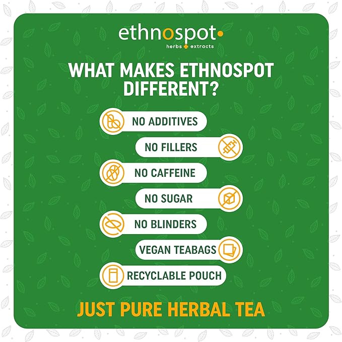 Kava Kava Root Teabags - Kava Kava Tea Pure - 100% Natural Herbal Tea for Stress Support Relaxation Improves Mood and Nervous System - Feel Happy Tea - 2 Gram Teabags - 32 Vegan Teabags