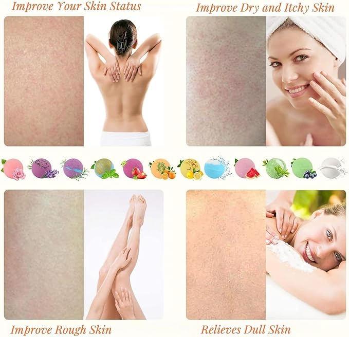 Bath Bombs for Women Relaxing Gifts Set 12 Handmade Organic Bath Bombs Amazing Present for Her, Wife, Girlfriend, Mother