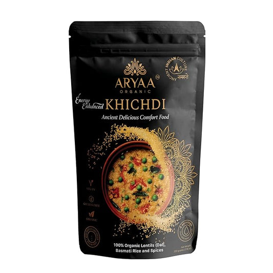 Aryaa Organic Kitchari Rice Mix - Vegan One Pot Meal with Organic Basmati Rice, Mung Dal, Red Lentils & Spices - Gluten-Free, Non-GMO Kitchari for Detox, Easy to Digest, Instant Healthy Meal