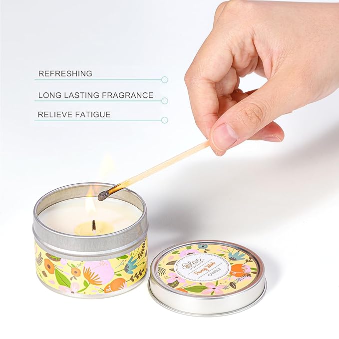 4PC Rose Water Lotion Gift Set: Hand & Foot Cream, Soap, Scented Candle - Body Care for All Skin Types Skin Care Gift Set for Women, Mothers Day Gifts for Mom Gifts, Birthday Gifts for Women