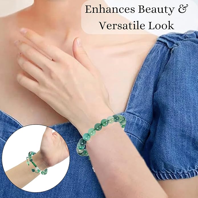 Energy Protection Crystal Handmade Adjustable Bead Bracelet Perfect for Men, Women’s Gift - Gemstone Healing Stretch Bracelet Pulsera Para Hombre Mujer Stocking Stuffer