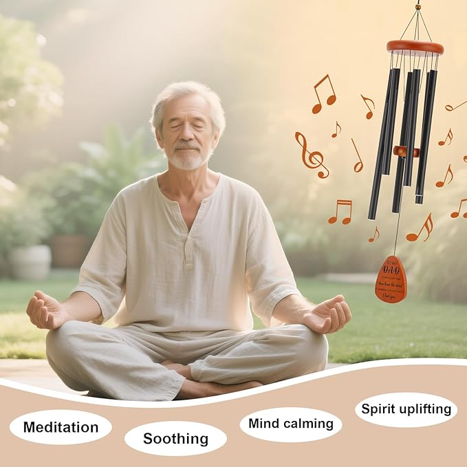 Dad Birthday Gifts from Daughter Son, Dad Gifts for Birthday, Fathers Day, Thanksgiving, Christmas, 32 Inch Wind Chimes Gift for Home Decor