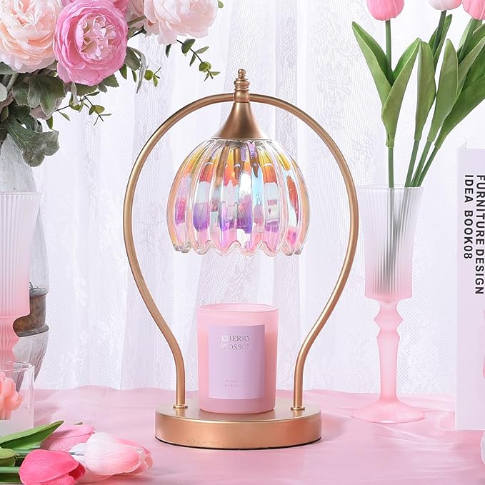 Candle Warmer Lamp with Timer: Dimmable Scented Candle Warmer Aromatherapy Lamp for Home Decor, Mothers Day Gifts for Mom, Ideal Housewarming Birthday Wax Warmer Light Gift, Includes 2 Bulbs