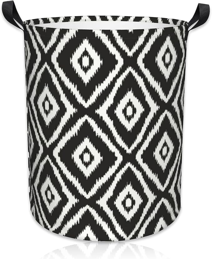Laundry Basket Black Diamond Laundry Basket Oxford Cloth Laundry Hamper Large Storage Baskets Toy Organizer Tote Bag For Bedroom Clothes Bathroom 17.3(H) x16.5(D) Inch