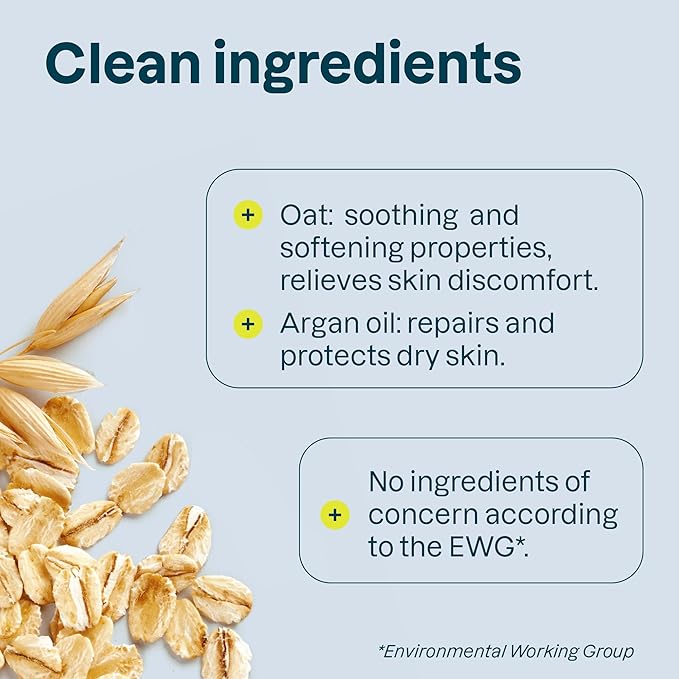 ATTITUDE Body Cream for Sensitive Skin with Oat, EWG Verified, Dermatologically Tested, Vegan, Vanilla Cream Scent, 8 Fl Oz