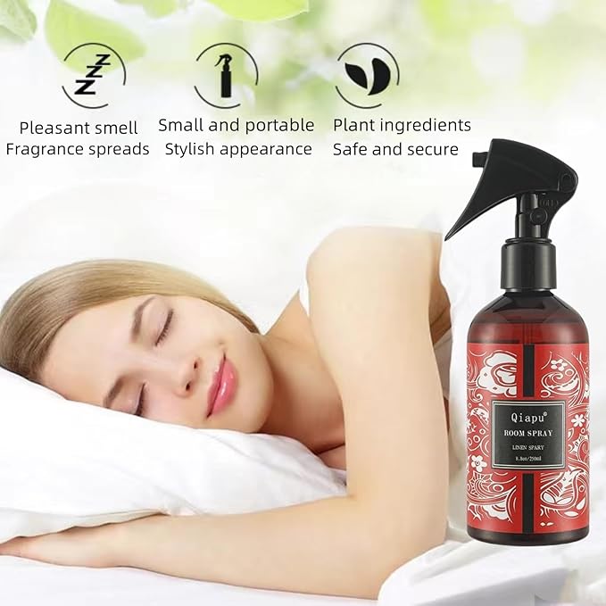Natural Room Sandalwood Essential Oils Pillow Linen Spray for Bedding Pillows Sheets Curtains Mist and Fabric Aromatherapy Spray