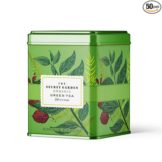 Life Plus Style Gourmet Secret Garden Organic Green Tea Caffeinated Natural Pure Unsweetened Smooth & Refreshing Hot or Iced Rich in Antioxidants Gluten Free Support Health Eco Conscious 50 Tea Bags