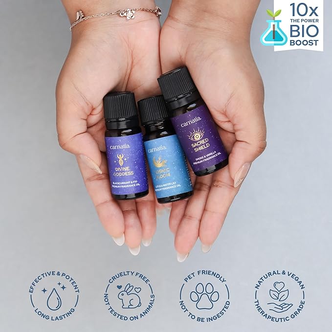 Carnatia Starry Spell Fragrance Oil Set – 6 Magical & Calming Aromatherapy Blends for Stress Relief, Relaxation & Emotional Wellness | Mystical Fragrance Oils for Diffusers, Massage & Meditation