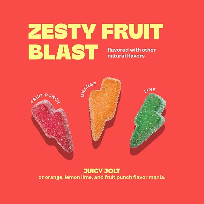 Tandy Energy Bursts Caffeine Gummies I Energy Boost Gummies with Zesty Fruit Blast Flavor I Caffeine from Green Tea Extract I Gluten-Free Fast-Acting Dietary Supplement Gummy I 6-Pack