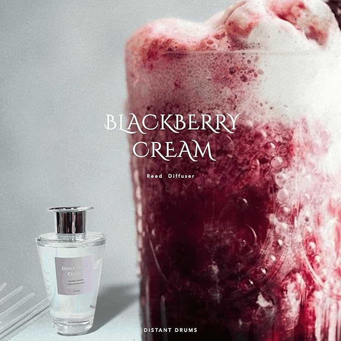 Black Berry Reed Diffusers for Home with Decorative Bottle Diffuser Sticks, Strong Long Lasting Diffuser Oil 180ml, Bathroom Shelf Decor