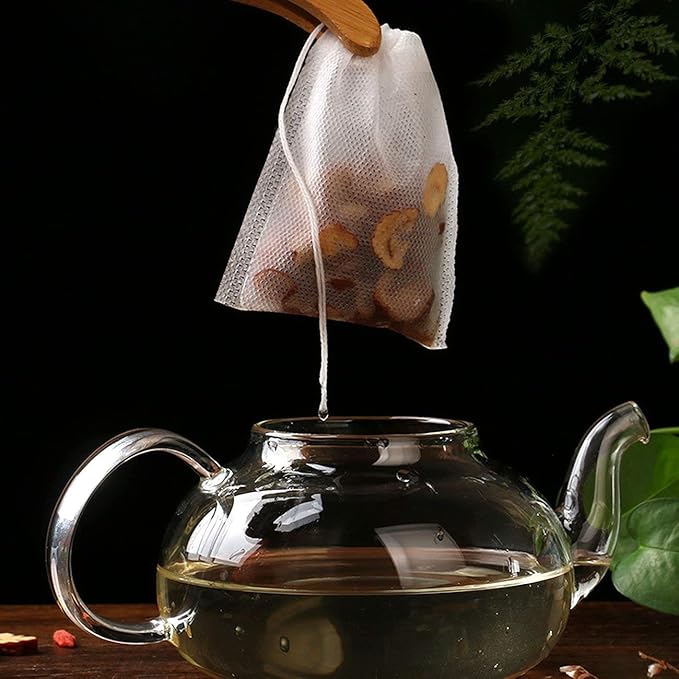 Fenshine 400 Pcs Tea Filter Bags Disposable Empty Tea Bags Cotton Drawstring Seal Tea Infusers Bag for Loose Leaf Teal