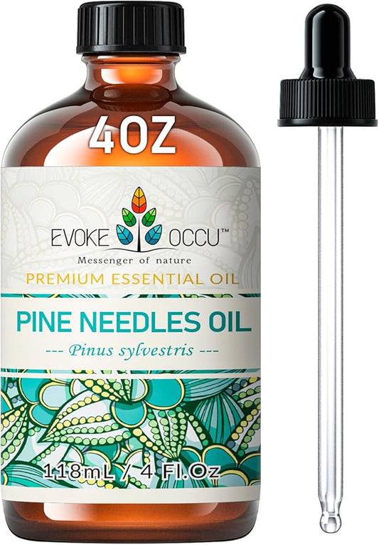 EVOKE OCCU Pine Essential Oil for Diffuser, Fresh Pine Scent for Aromatherapy, Skin, Hair Care, Soap & Candle Making - 4 Fl Oz