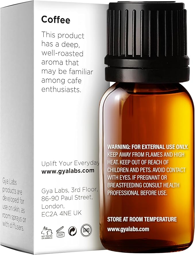 Gya Labs Coffee Essential Oil - 0.34 Fl Oz - for Hair, Skin, Diffuser, Aromatherapy & DIY Candle Making Scent