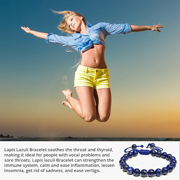 Energy Protection Crystal Handmade Adjustable Bead Bracelet Perfect for Men, Women’s Gift - Gemstone Healing Stretch Bracelet Pulsera Para Hombre Mujer Stocking Stuffer