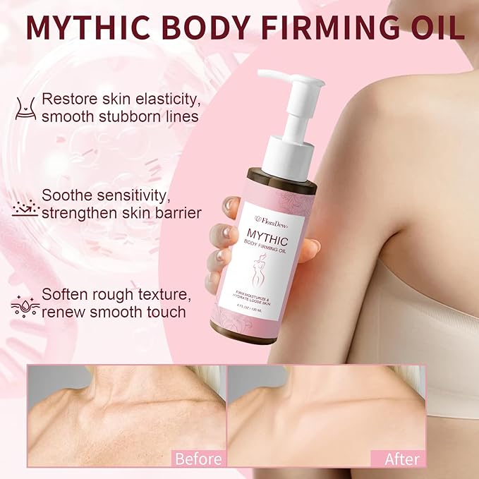 Mythic Body Firming Oil Skin Tightening Body Oil After Shower for Women Tighten Hydrate & Nourish Dry Skin 4 FL OZ(Citrus)