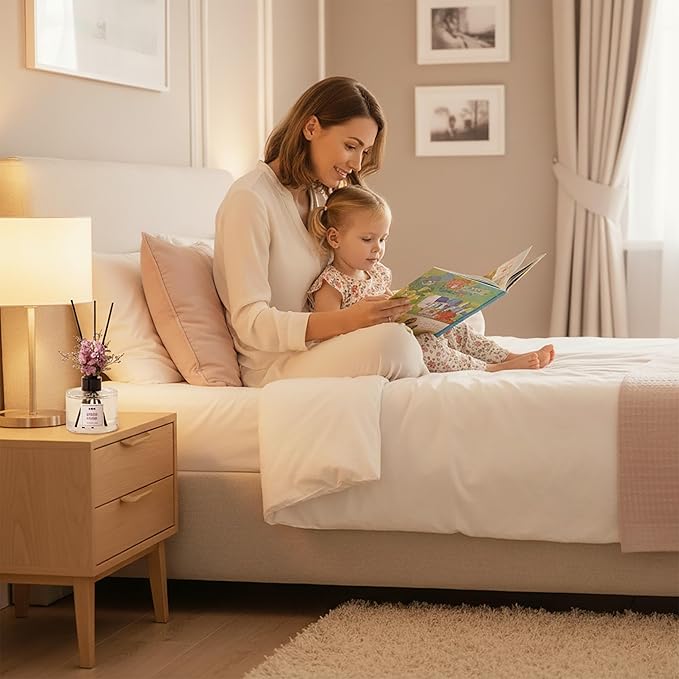 Flower Reed Diffuser Set, Essential Oils Scented Diffuser with Sticks, Home Fragrance Reed Diffuser for Bathroom Shelf Decor 5.07 oz / 150ml