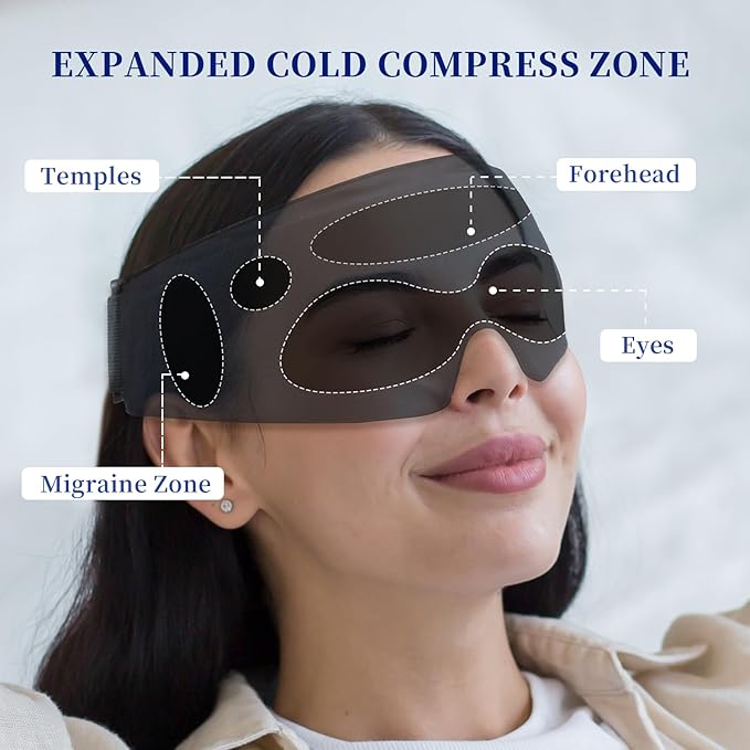 Cooling Eye Mask for Puffy Eyes, Gel Eye Mask, Cold Compress for Puffiness, Migraines, Headache, Dark Circles, Reusable, Flexible, Cooling Sleep Mask Long-Lasting Comfort for Men Women