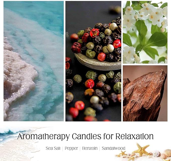 KOTKAS Ocean Breeze Scented Candles - 8oz Natural Scented Soy Candles Non Toxic, Aromatherapy Candles for Home Scented Candles Gifts for Women Bath Relaxing Calming Soothing Relaxation Stress Relief