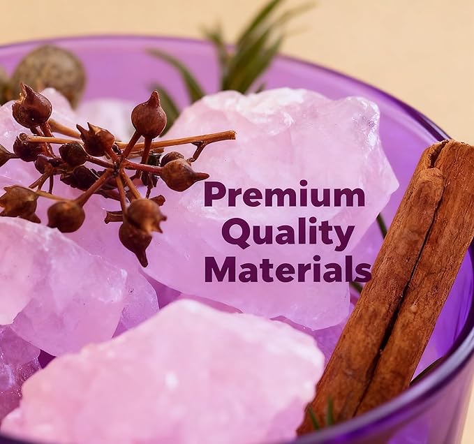 Stone Essential Oil Diffuser Set | Non Electric, Cordless & Waterless Passive Aromatherapy Diffuser with Creative Cup & Mini Plant | for Home, Office Desk, Meditation & Relaxation in Purpl