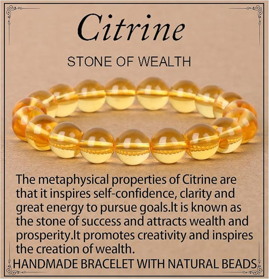 LPBeads Handmade Natural Gemstone Stretch Elastic Bracelet Healing Crystal Round Stone Beads Jewelry Gifts for Women Men