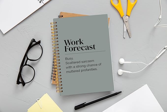 Funny Office Notebooks for Work, Sarcastic Office Journal, Work Humor Gifts Journal for Coworkers Women Men, Funny Office Supplies, Spiral Notebooks 5.5x8.3 Inch