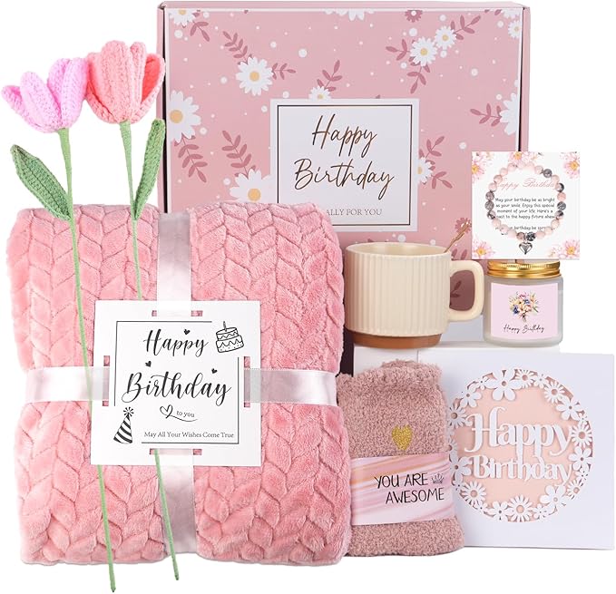 Birthday Gifts for Women, Birthday Gift Basket for Women, Self Care/Get Well Soon Gift Package, Happy Birthdays Idea for Her, Mom, Sister, Best Friend, Wife, Girlfriend, Coworker, BD Gifts Ideas