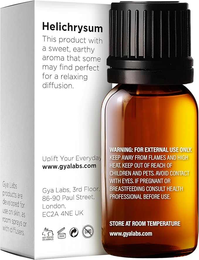 Gya Labs Helichrysum Essential Oil - 0.17 Fl Oz - for Hair, Skin, Diffuser, Aromatherapy & DIY Candle Making Scent