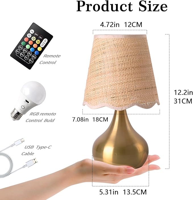 Cordless Table Lamp Rechargeable, Good Mini Table Lamp for Nightstand, Battery Operated Small Table Lamp for Small Spaces for Kitchen Counter, Bookshelf, Bedside, Bedroom, Living Room