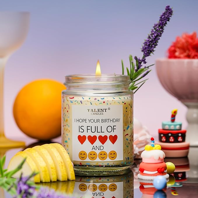 Happy Birthday Candle| Birthday Gifts for Women Girls Best Friend | Birthday Candles Gifts Ideas | Pear & White Jasmine Scented Candles